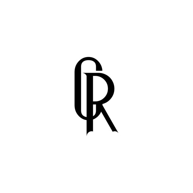 CR monograma logotipo diseño carta texto nombre símbolo monocromo logotipo alfabeto carácter simple logotipo