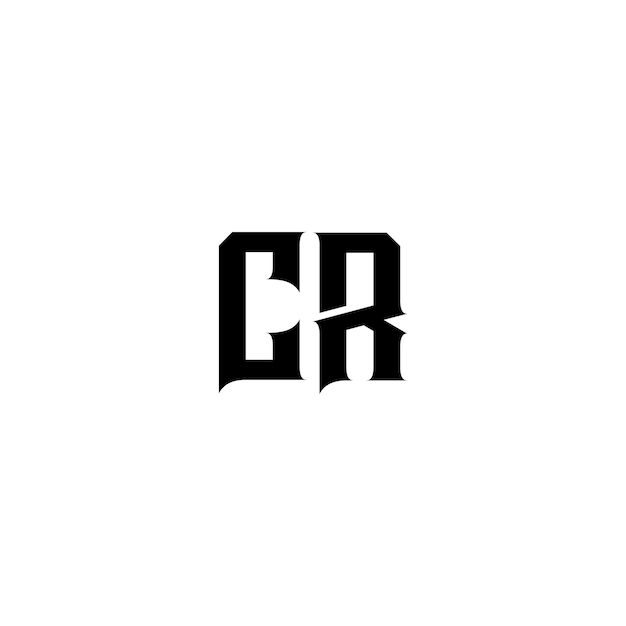 CR monograma logotipo diseño carta texto nombre símbolo monocromo logotipo alfabeto carácter simple logotipo