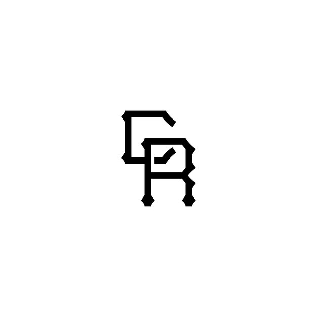 CR monograma logotipo diseño carta texto nombre símbolo monocromo logotipo alfabeto carácter simple logotipo