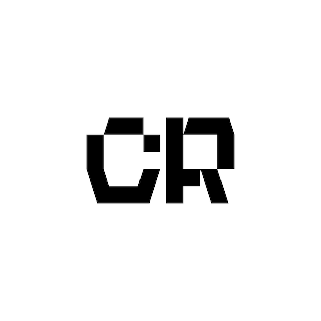 CR monograma logotipo diseño carta texto nombre símbolo monocromo logotipo alfabeto carácter simple logotipo