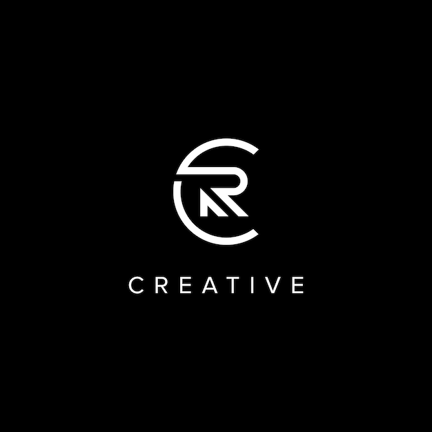 CR Resumen Diseño de la letra única del logotipo Símbolo vectorial inicial