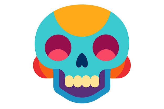 Cráneas de dibujos animados Divertidas y coloridas Exageradas Ilustración vectorial de cráneos de estilo CartoonStyle