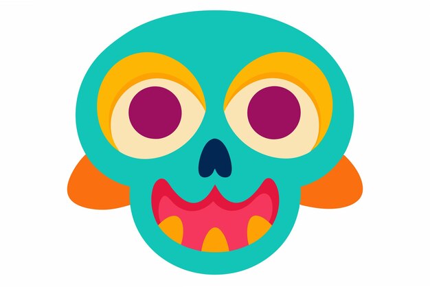 Cráneas de dibujos animados Divertidas y coloridas Exageradas Ilustración vectorial de cráneos de estilo CartoonStyle