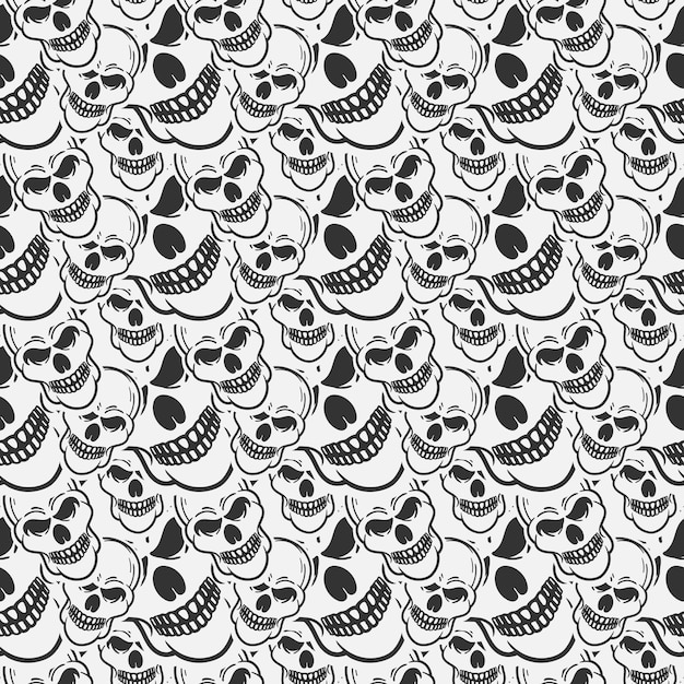 Cráneo abstracto monocromo de patrones sin fisuras