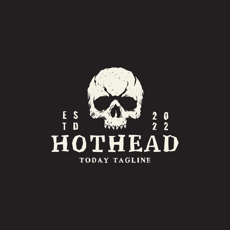 Vector cráneo cabeza logo tatuaje vintage personaje diseño hueso mal miedo