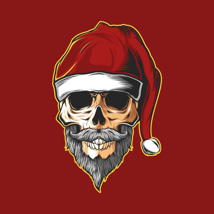 cráneo cabeza santa sombrero navidad