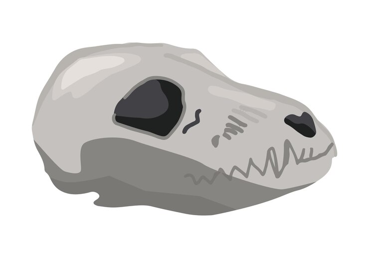 Vector cráneo clipart animal salvaje cabeza hueso halloween color ilustración vectorial en estilo de dibujos animados decoración espeluznante aislado sobre fondo blanco