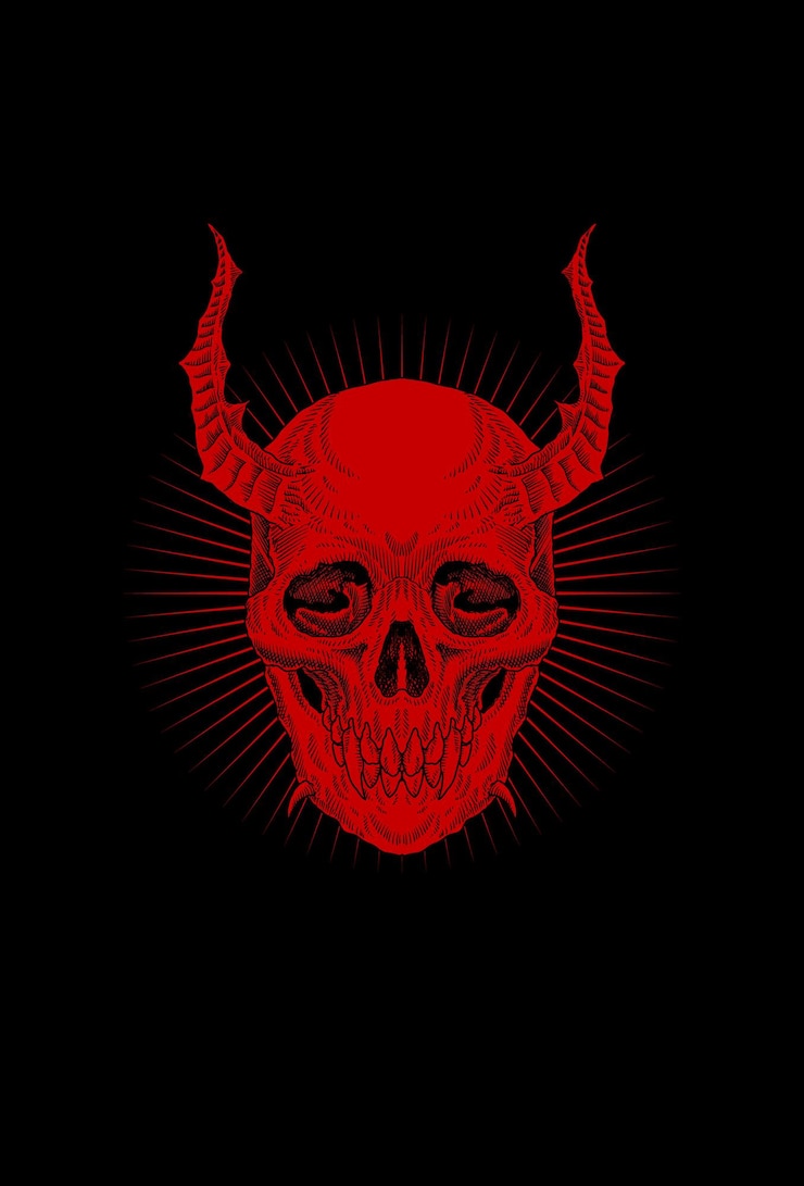 Cráneo con cuerno y luz vector ilustración
