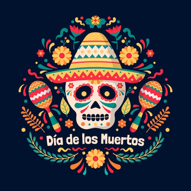 un cráneo y el día de los muertos