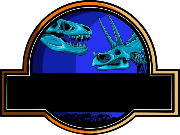 Cráneo de dinosaurio triceratops ilustración vectorial