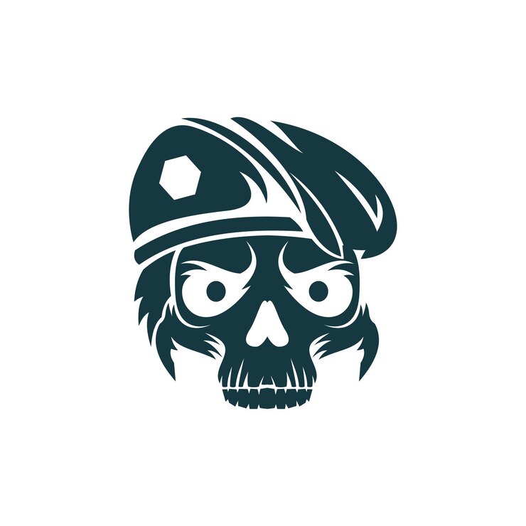 Vector cráneo ejército logo vector ilustraciones diseño icono