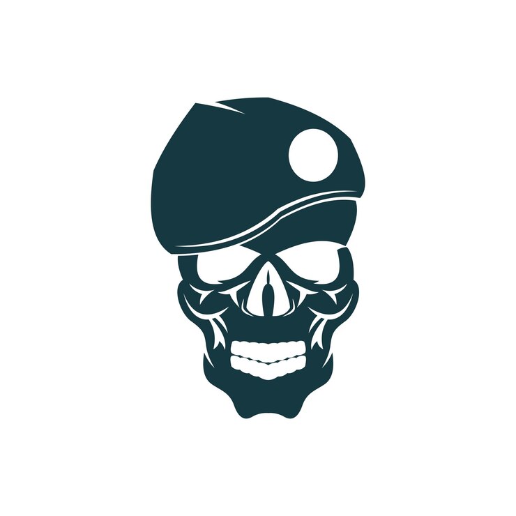 Vector cráneo ejército logo vector ilustraciones diseño icono