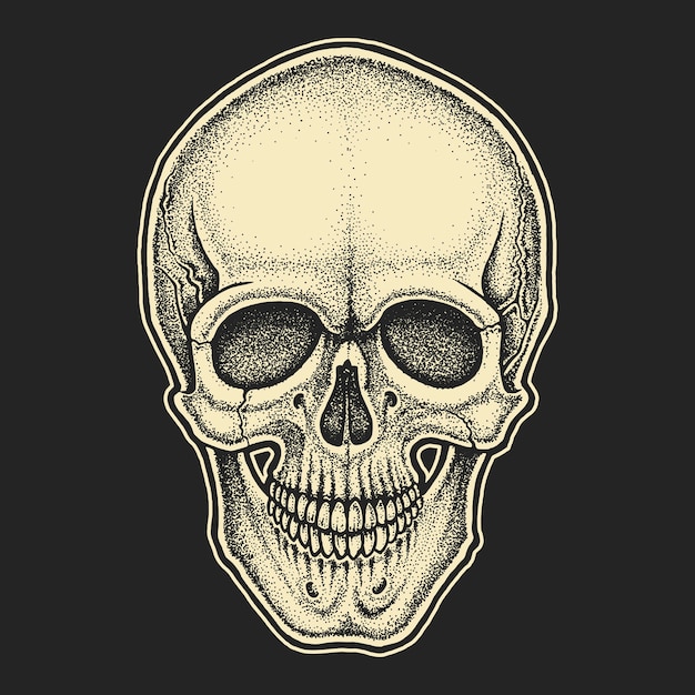 Cráneo de estilo dotwork.