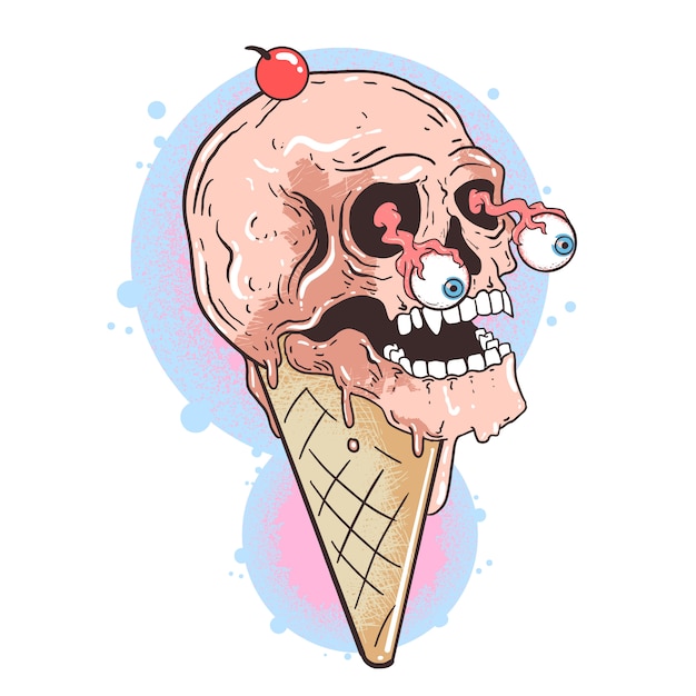 Cráneo de hielo cráneo chocolate crema vector ilustraciones