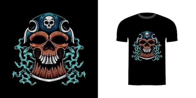 cráneo de ilustración para el diseño de la camiseta