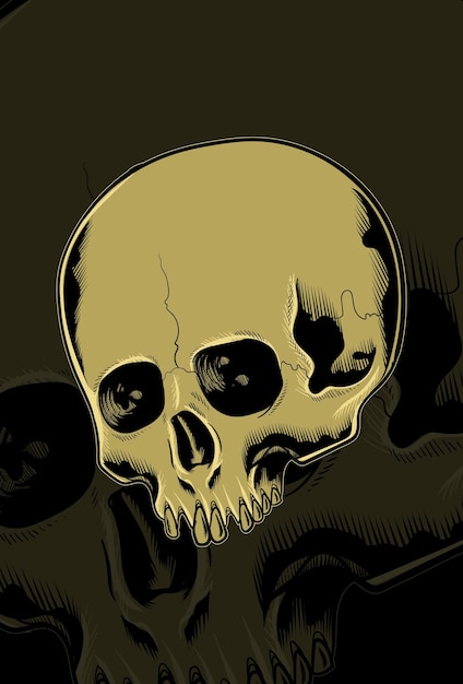 cráneo, ilustración vectorial