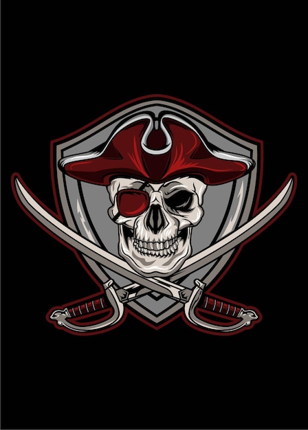 Cráneo de jolly roger rojo