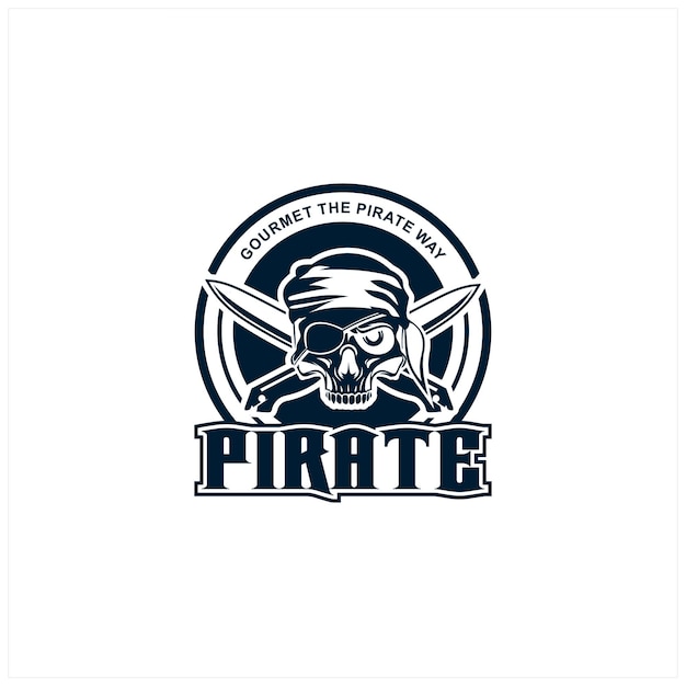 Cráneo Pirata con el logotipo de los sables cruzados