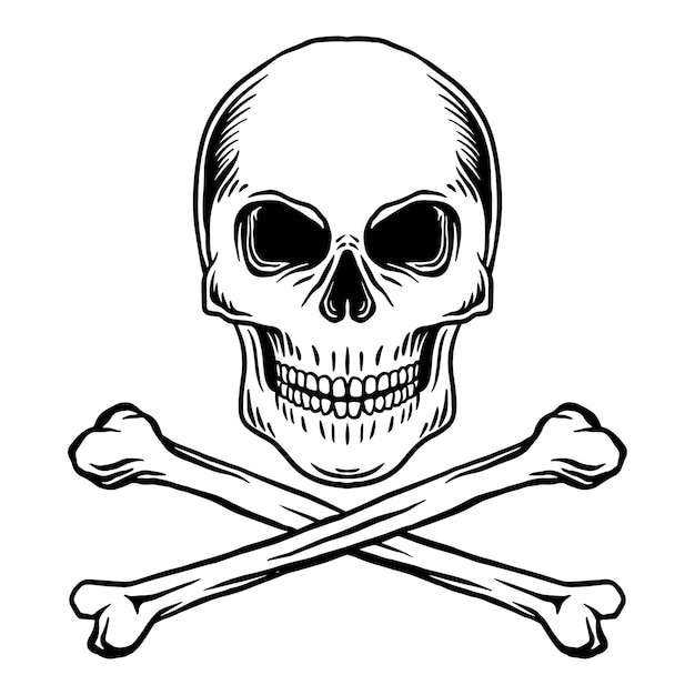 Cráneo de piratas vector