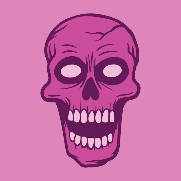 cráneo rosado ilustraciones dibujadas a mano para pegatinas tatuaje de logotipo, etc.