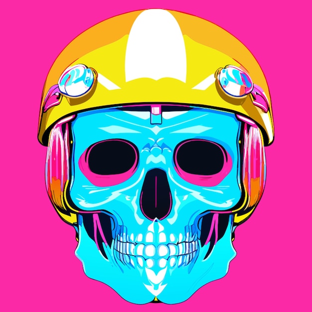 cráneo de sangre raro cráneo de motociclista cool realista vector de cuerpo completo día de los muertos dibujo camiseta hd