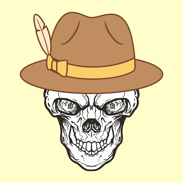 Cráneo con sombrero de fedora