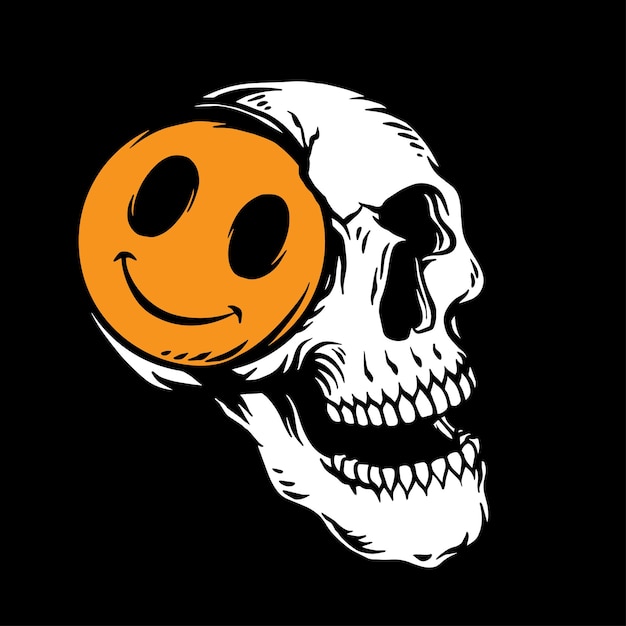 cráneo de sonrisa vector