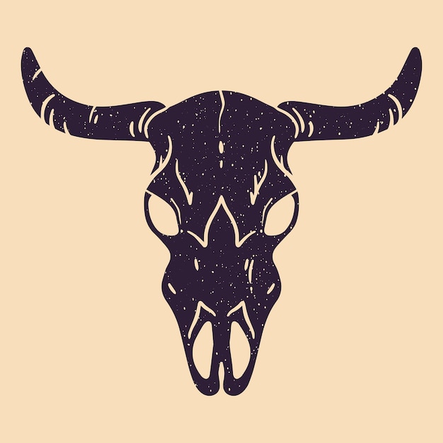 Vector cráneo de vaca. ilustración vectorial elemento gráfico para logotipo, póster, impresión, diseño de cierre.