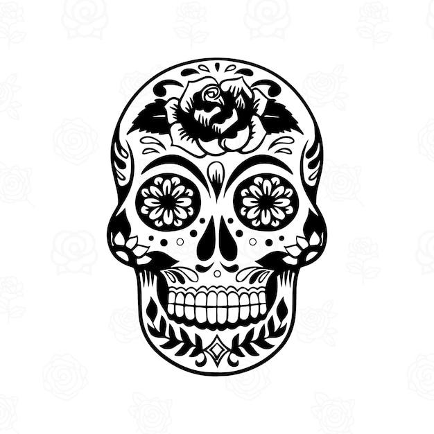 Cráneo vector ilustración día del tema muerto