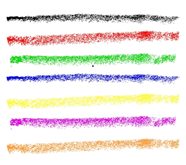 Crayón de línea horizontal de colores vectoriales para el diseño de elementos