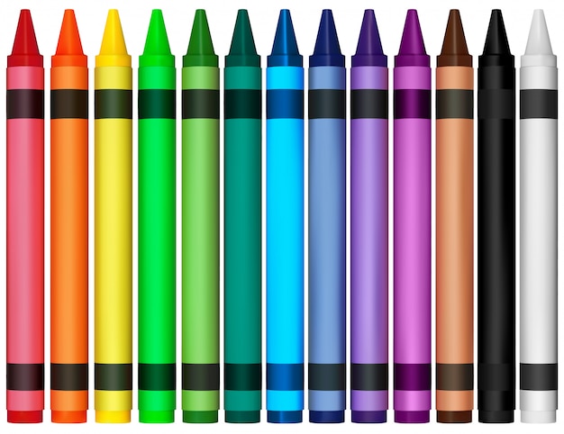 Crayones de cera de colores