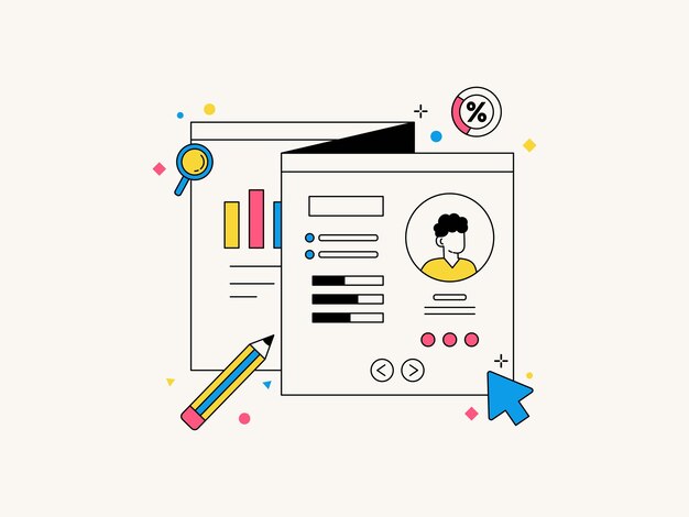 Creación de ilustraciones vectoriales dibujadas a mano para la UI UX