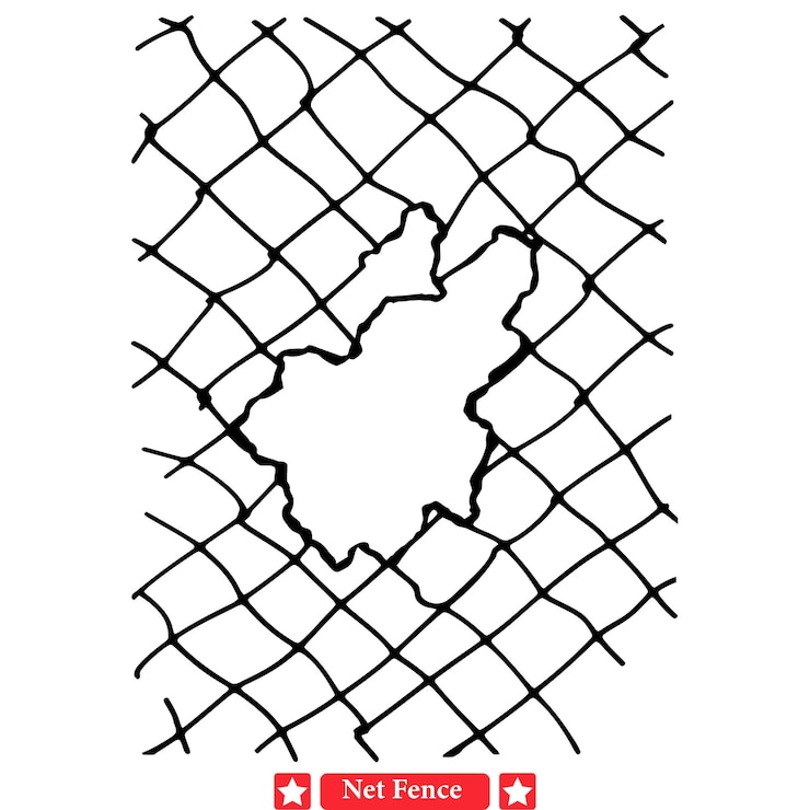 Vector creación de límites diseños detallados de siluetas de cercas de red para el impacto visual