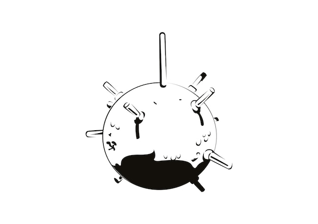 Vector creación del logotipo de un solo planeta