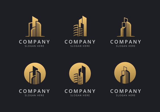 Creación de plantilla de logotipo con color dorado para la empresa.