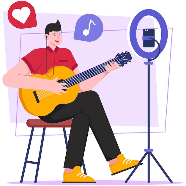 Vector creador de contenido ilustración_contenido musical