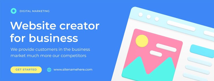 Vector creador de sitios web para el desarrollo de contenido de internet de negocios vector de icono 3d de banner de redes sociales