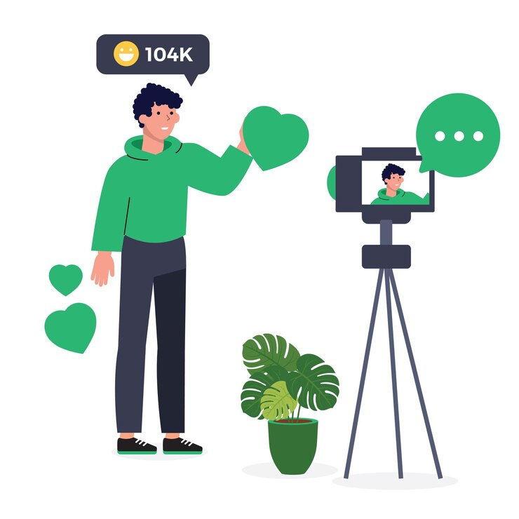 Vector creadores de contenido masculinos