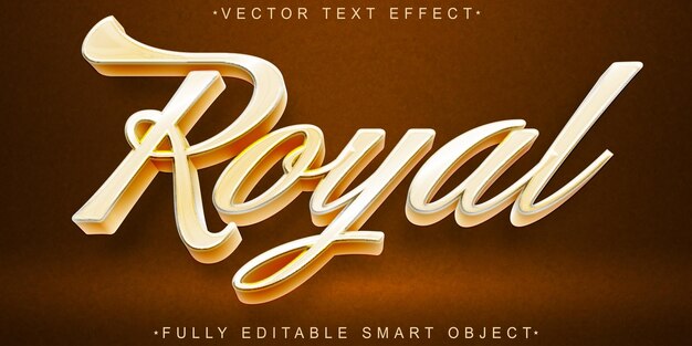 Cream Royal Vector Efecto de texto de objeto inteligente totalmente editable
