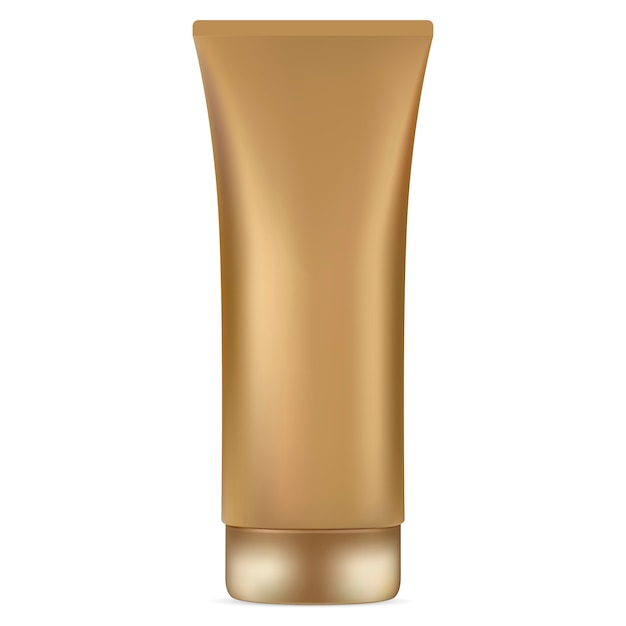 Vector cream tube golden con protector solar