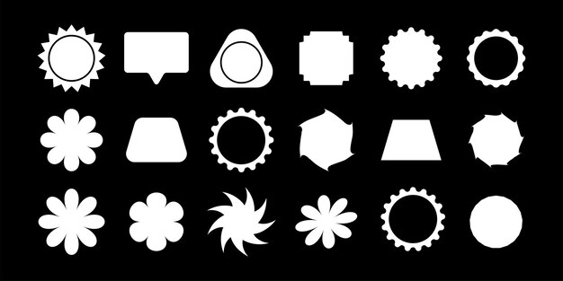 Crear doce formas blancas con fondo negro