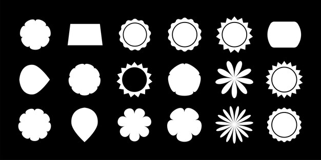 Crear doce formas blancas con fondo negro