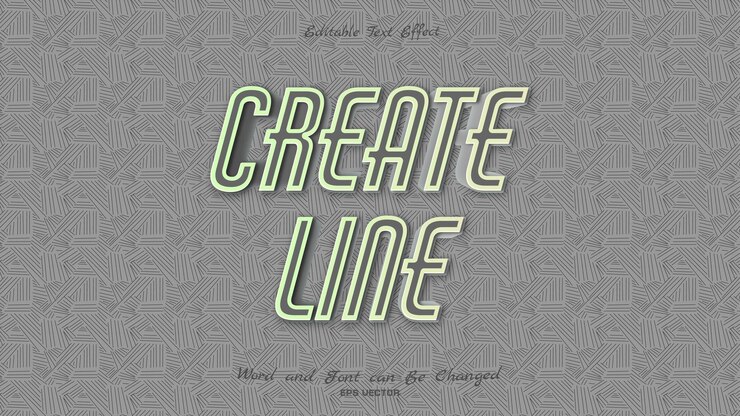 Vector crear efecto de texto de línea con color simple