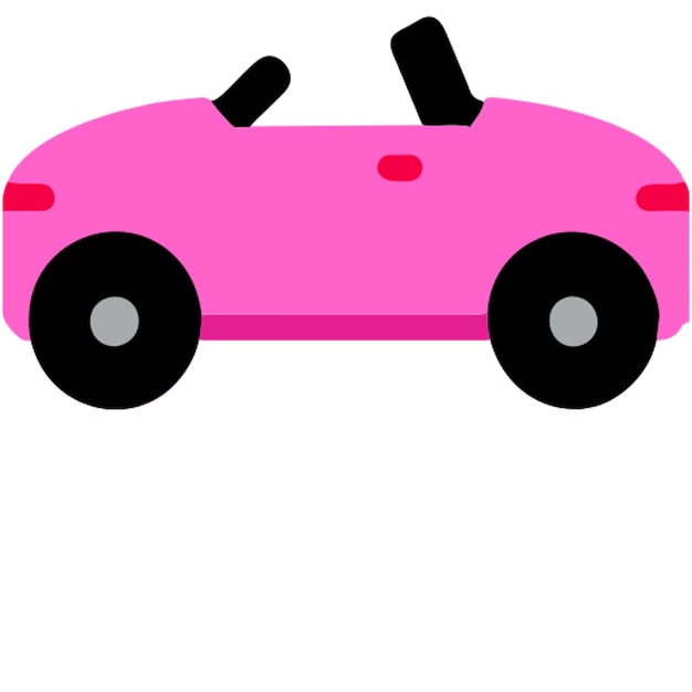crear un icono de coche descapotable rosa que enfatice el estilo y el icono de viaje abierto