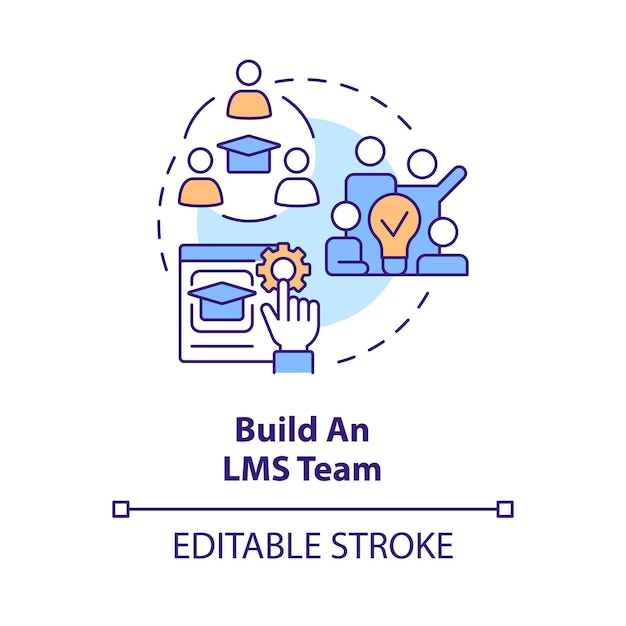 Crear icono de concepto de equipo LMS