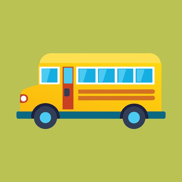 Crear una ilustración de arte vectorial de autobús escolar mínimo y simple fondo blanco