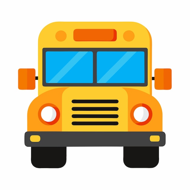 Crear una ilustración de arte vectorial de autobús escolar mínimo y simple fondo blanco