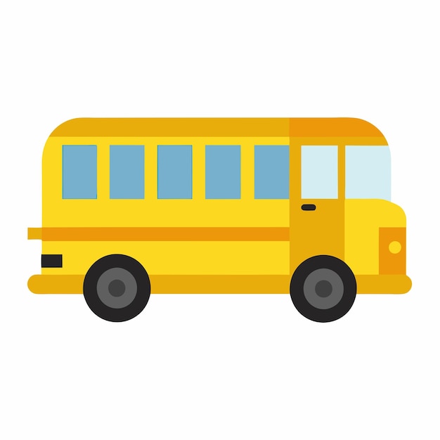 Crear una ilustración de arte vectorial de autobús escolar mínimo y simple fondo blanco
