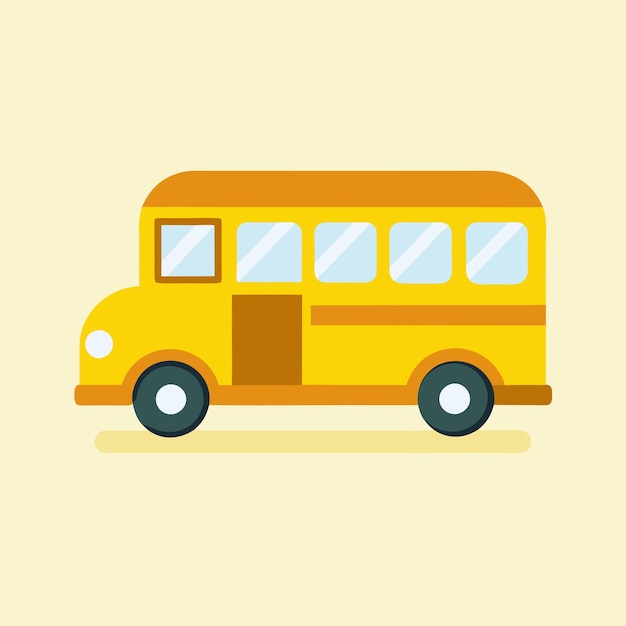 Crear una ilustración de arte vectorial de autobús escolar mínimo y simple fondo blanco