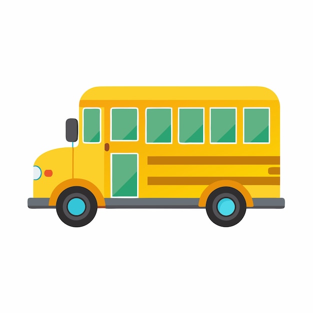 Crear una ilustración de arte vectorial de autobús escolar mínimo y simple fondo blanco